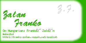 zalan franko business card